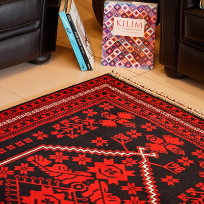 Yagcibedir Pattern Burgundy Turkish Rug